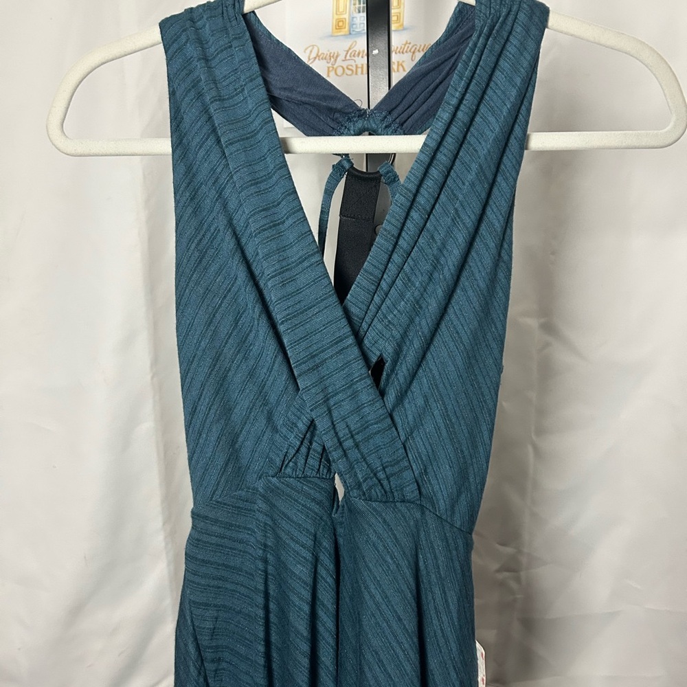 Free People NWT Teal Cross-Front Sleeveless Dress